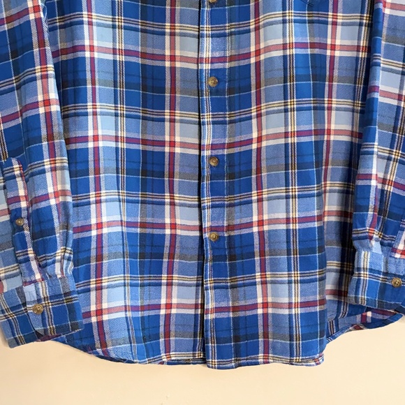 Vintage Chaps Blue & Red Plaid Lightweight Flannel Button Down Shirt - Picture 9 of 15